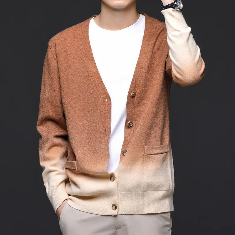 New Autumn Men V-neck Cardigans Outwear Business Casual Knitwear Sweaters Quality Male Slim Fit Sweatercoats Cardigans Size 4XL