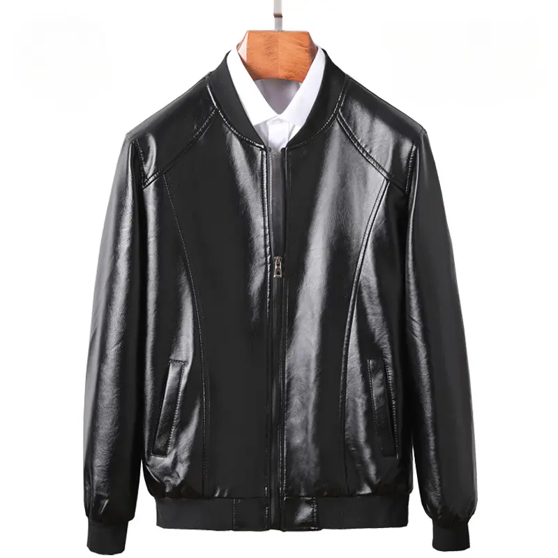 New Winter Men Slim Fit Casual Leather Jackets Coats Good Quality Male Fleece Warm  PU Leather Coats Men's Clothing Size 3XL
