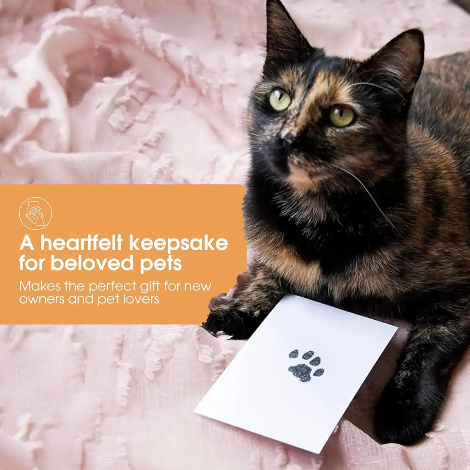 Paw Print Clean Touch Ink Pad Kit for Dogs and Cats, Pet Owner Keepsake, DIY Inkless Paw and Nose Print Impression Set