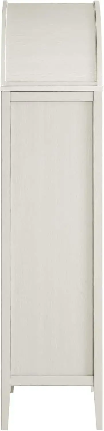 EEI-6639-WHI-OAK Nolan Tall Arched Storage Display Cabinet, White Oak