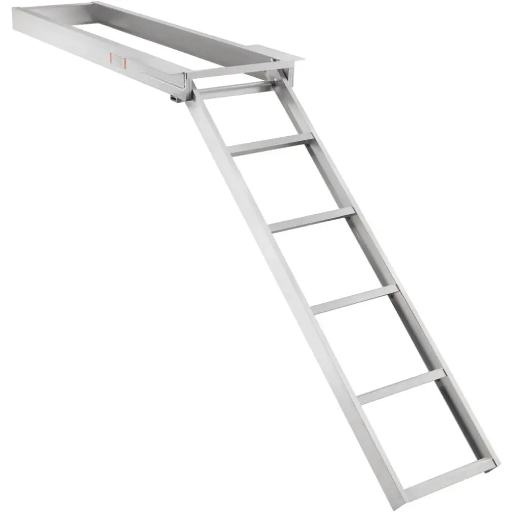 Marine Pontoon Boat 5 Step Extra Long Under Deck Mount SELF Storing Ladder AL-UDL5