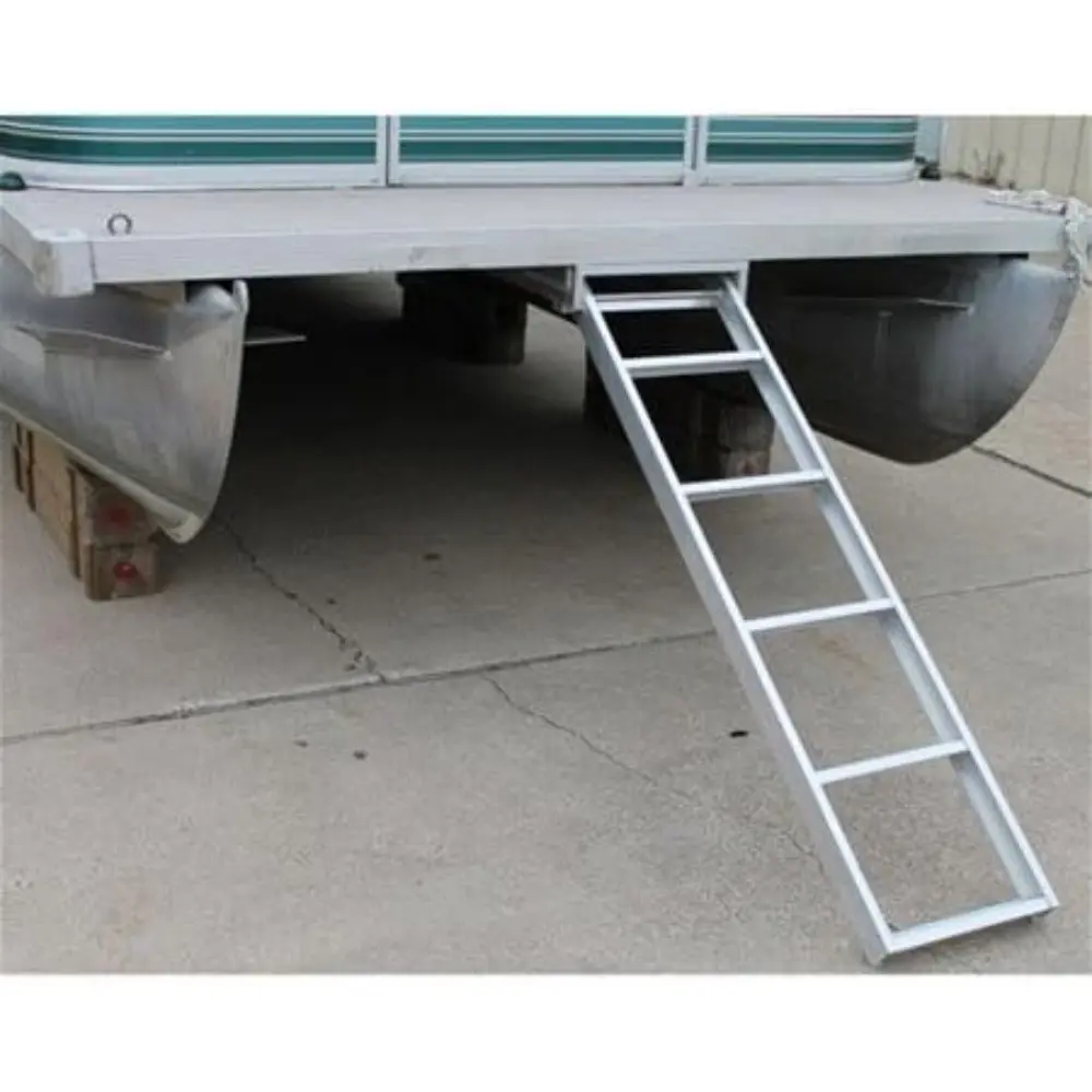 Marine Pontoon Boat 5 Step Extra Long Under Deck Mount SELF Storing Ladder AL-UDL5