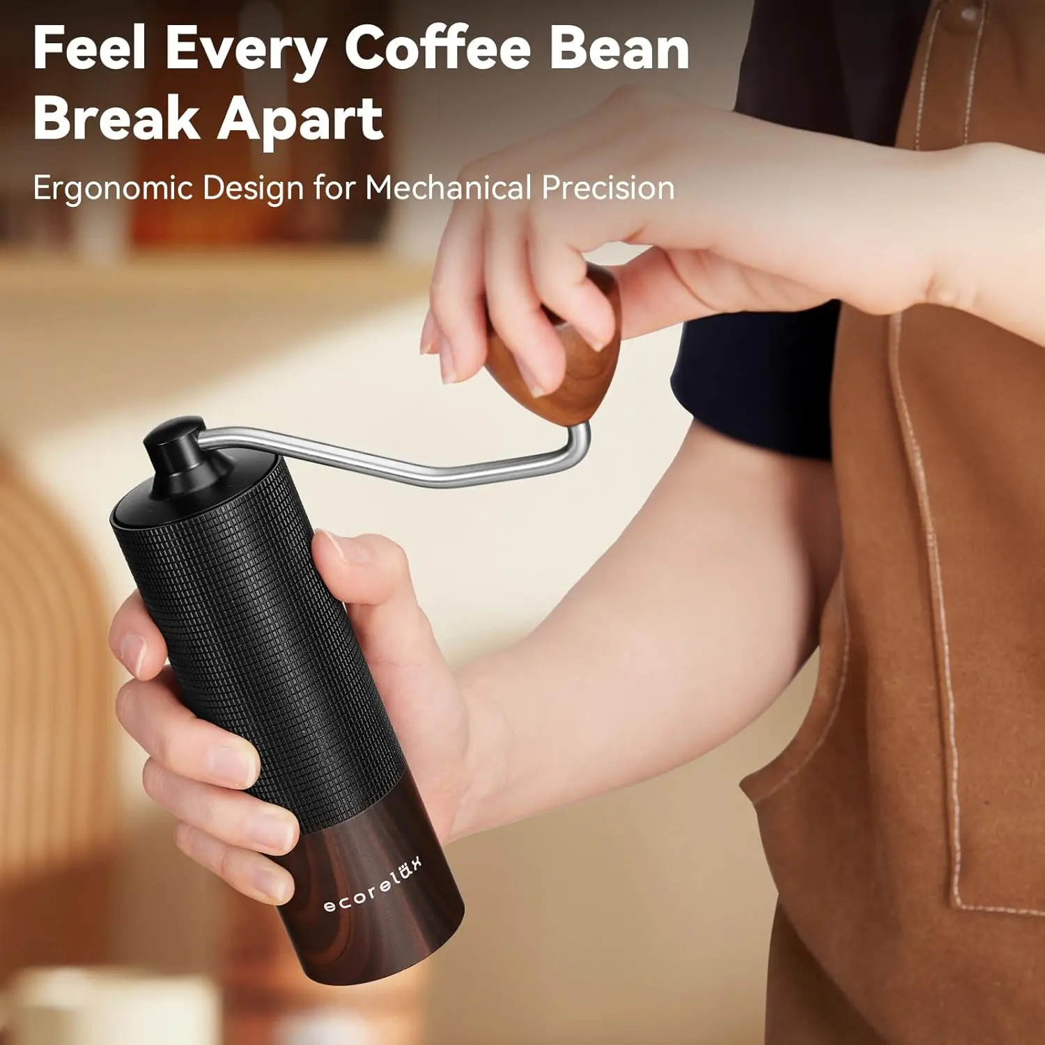 Manual Coffee Grinder - Precision Grinding, Portable, Durable Design for Coffee Aficionados - Enhance Your Brewing Experience