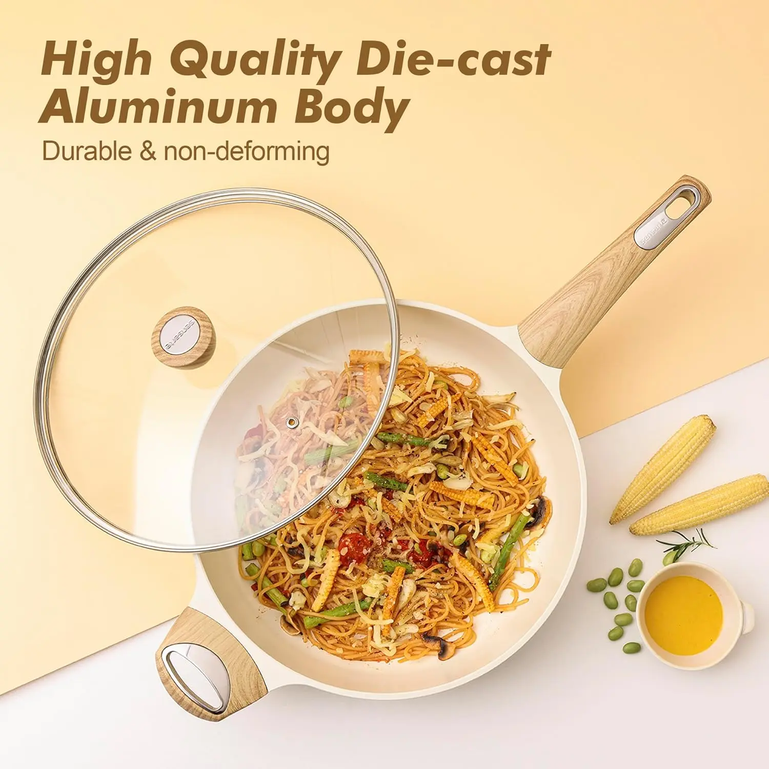 Ceramic Cookware Sets, Pots and Pans Set Non stick, 14-Piece Induction Cookware, Non toxic Healthy Non Stick Kitchen Cooking Set