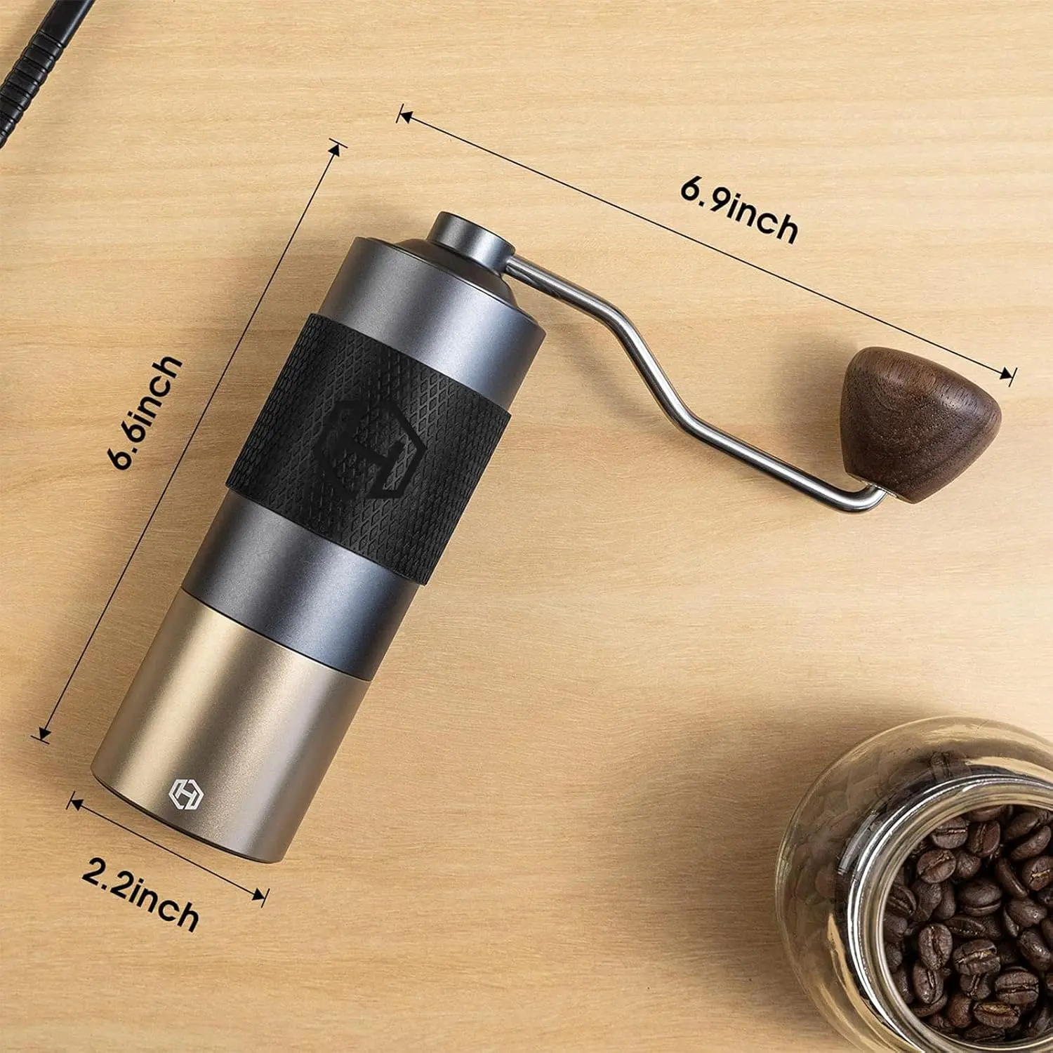 Manual Coffee Grinder -  Hand with Adjustable Conical Stainless Steel Burr Mill, Capacity 30g Portable Mill Faster Grinding