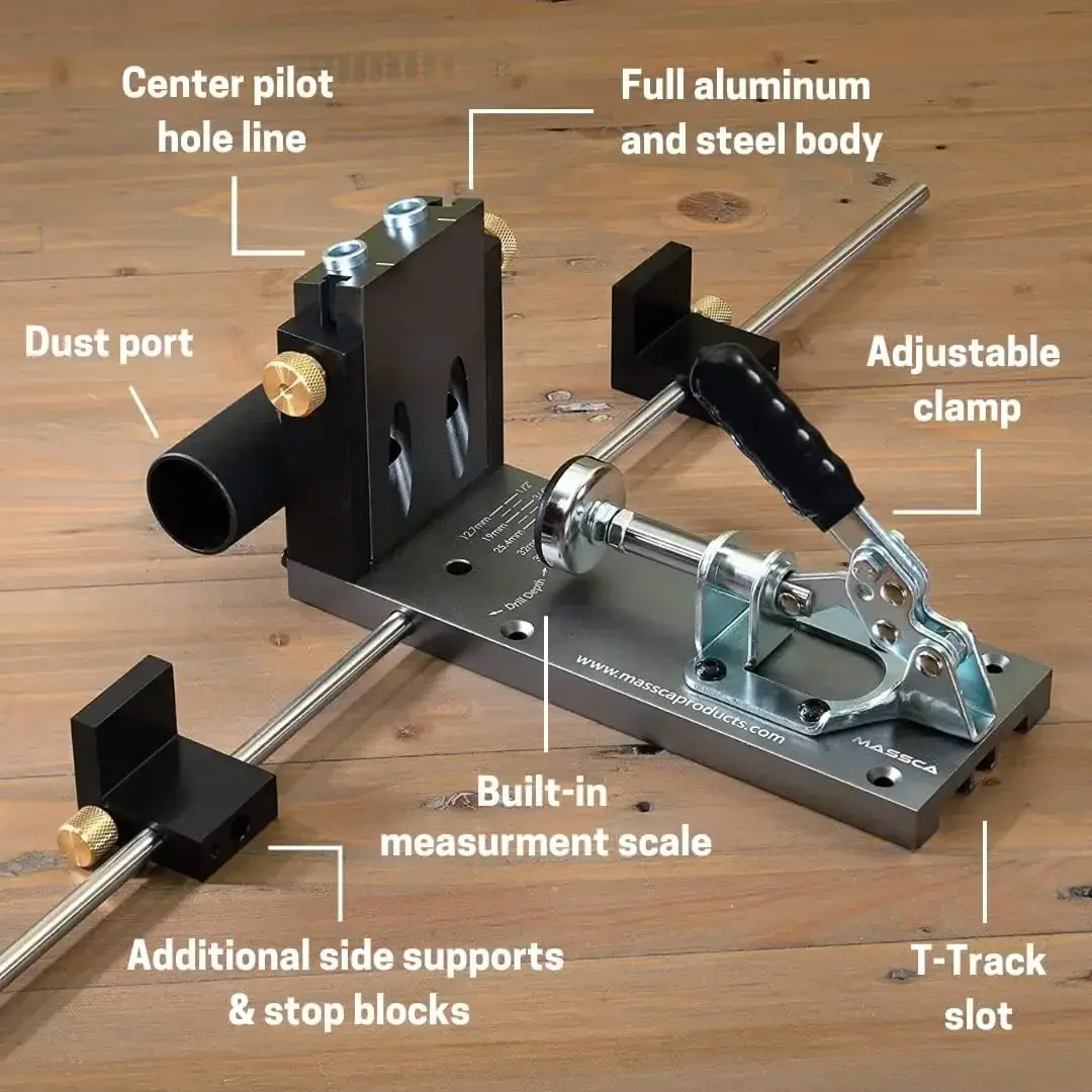 Massca Aluminum Pocket  Adjustable & Easy to Use Joinery Woodworking Tool For DIY Carpentry Projects