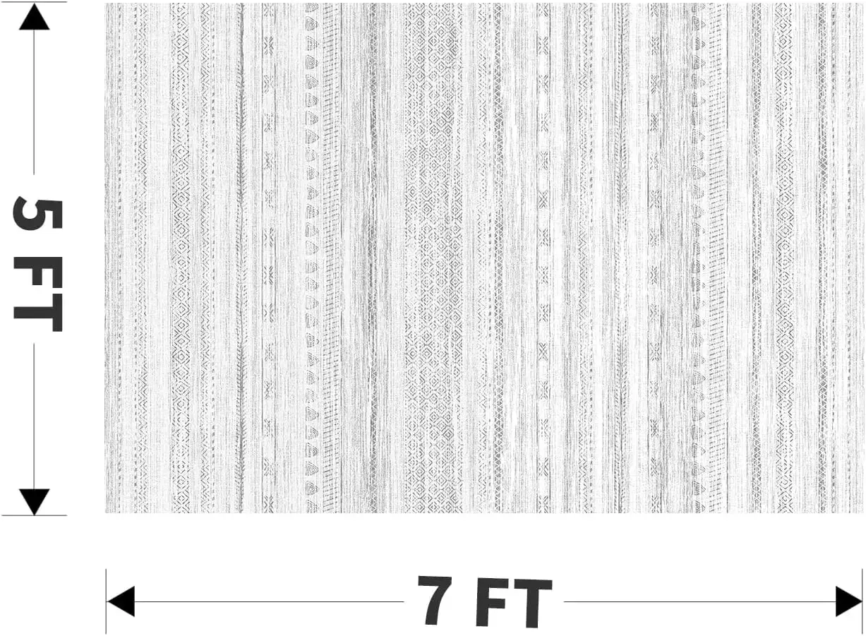 5x7 Area Rugs for Living Room Machine Washable Rug Distressed Indoor Carpet Neutral Moroccan Boho Rug Ultra Soft Area Rug