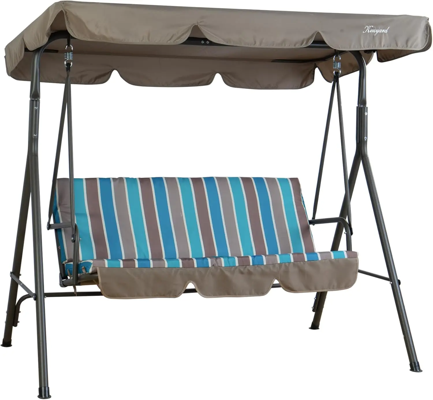 Alicia Patio Swing Chair - Comfortable 3 Cushion Seats with Strong Steel Frame,AdjustableCanopy andRemovableCushion Ideal Glider