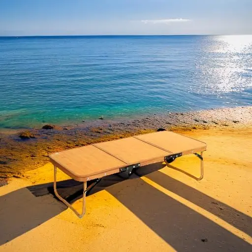 Portable Camping Table Ultralight Camp Table Foldable 3-Folding Beach Table for Camping Hiking Garden Outdoor Picnic