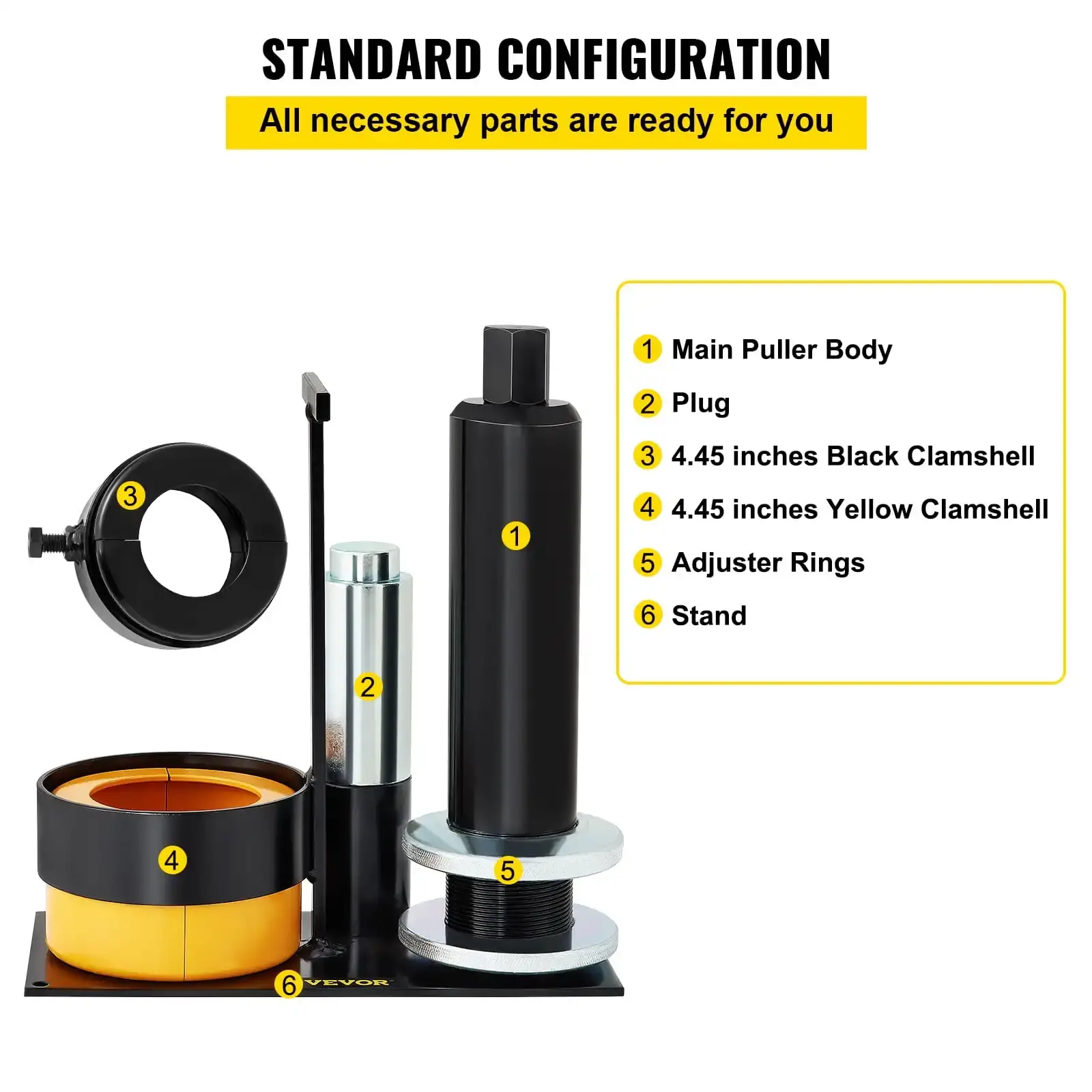 Carrier & Pinion Bearing Puller, Compatible with Dana 30, 40, 60, 70, Ford 9" Bearings, Pinion Puller Tool with 2 Clamshells