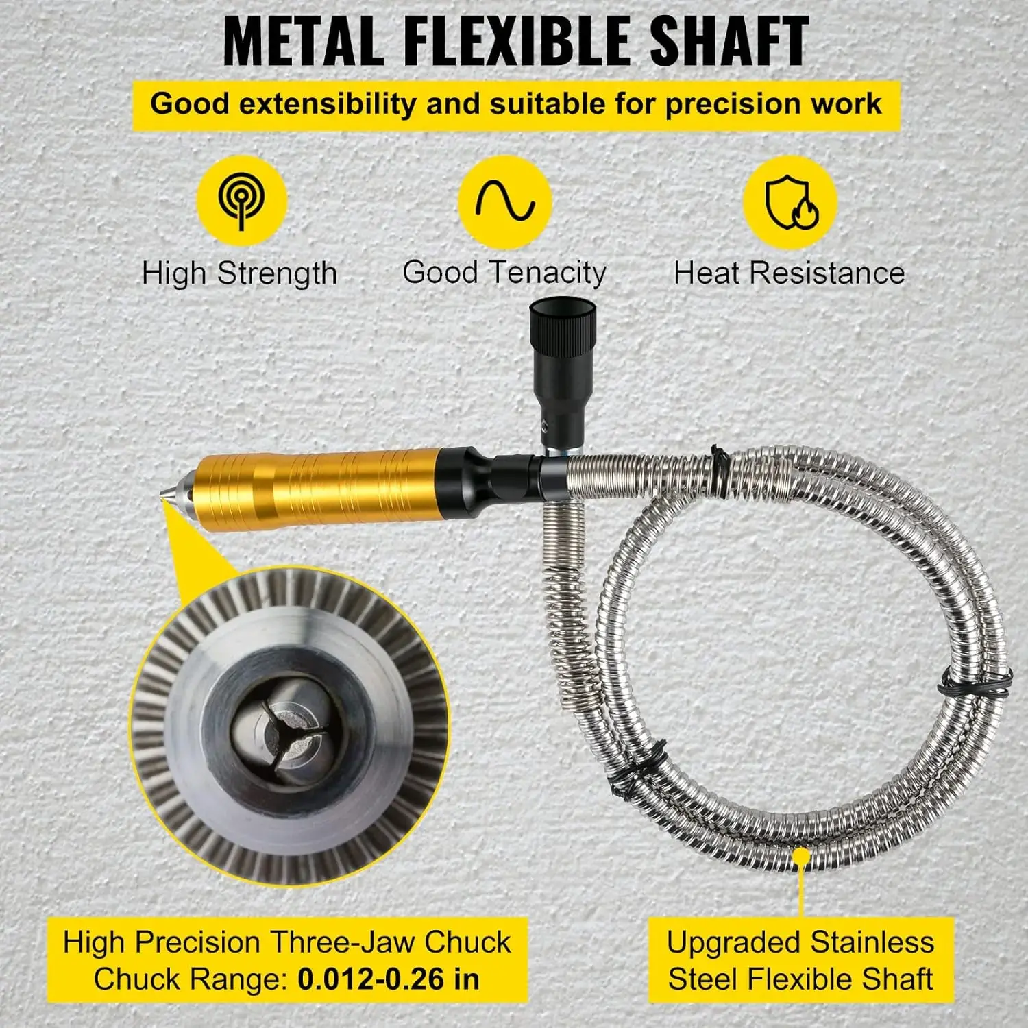 Flex Shaft Grinder 560W Rotary Tool with 1/4" 3-Jaw Chuck & Stepless Speed Foot Pedal Rotary Carver 500-25000RPM Hanging Grindin