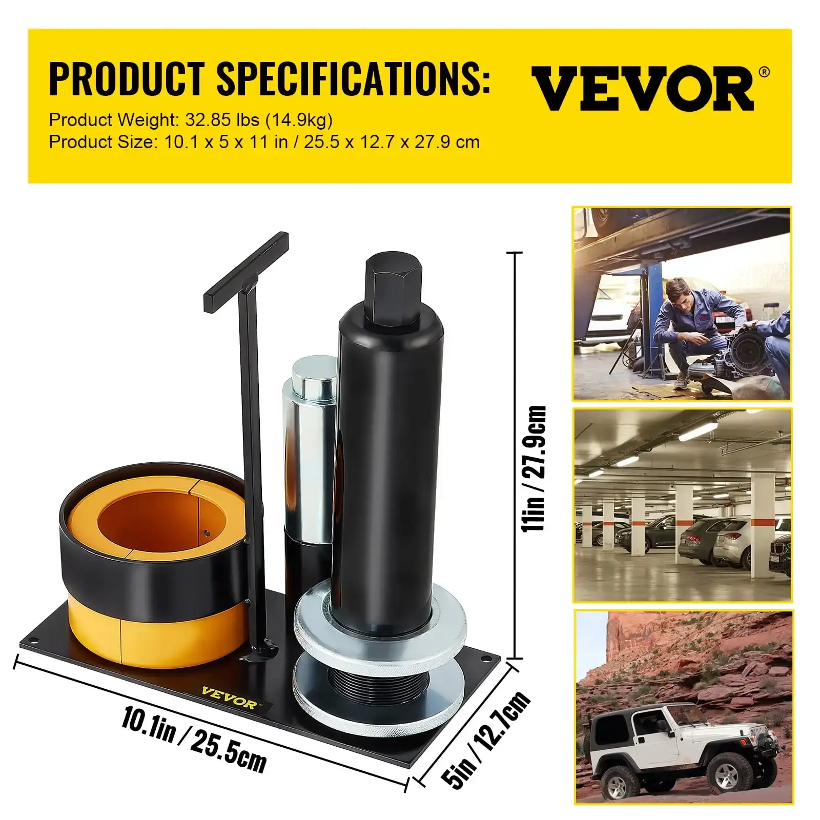 Carrier & Pinion Bearing Puller, Compatible with Dana 30, 40, 60, 70, Ford 9" Bearings, Pinion Puller Tool with 2 Clamshells