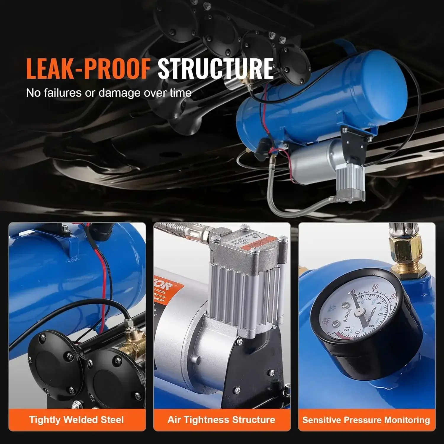 12V Air Compressor with Tank 1.6 Gallon/6 L, Train Horn Air Compressor