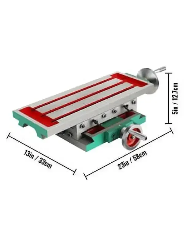 Milling Working Table 17.7 X 6.7 inch, Compound Milling Machine Work Table 2 Axis 4 Ways Move