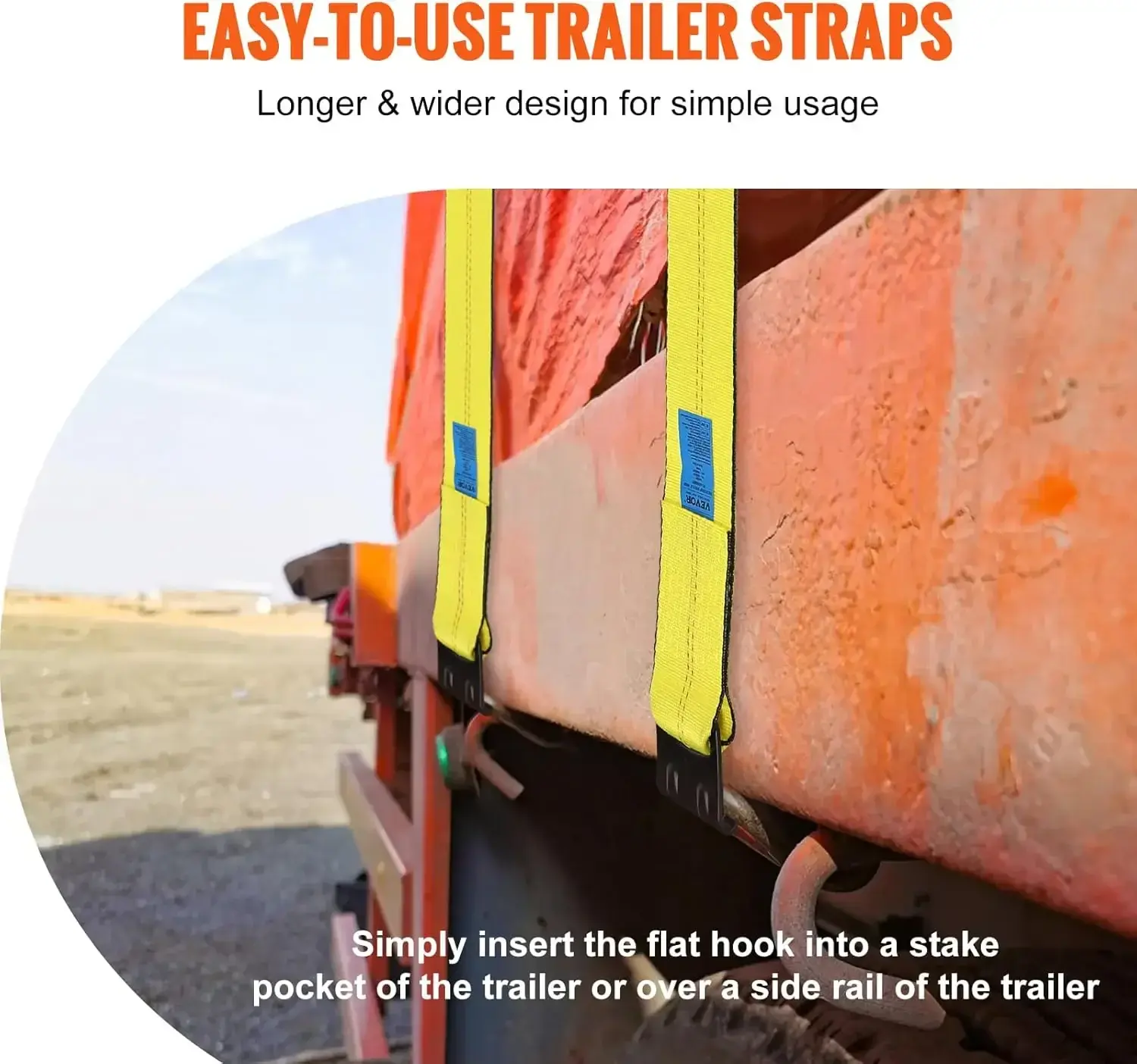 Winch Straps, 4" x 30', 6000 lbs Load Capacity, 18000 lbs Break Strength