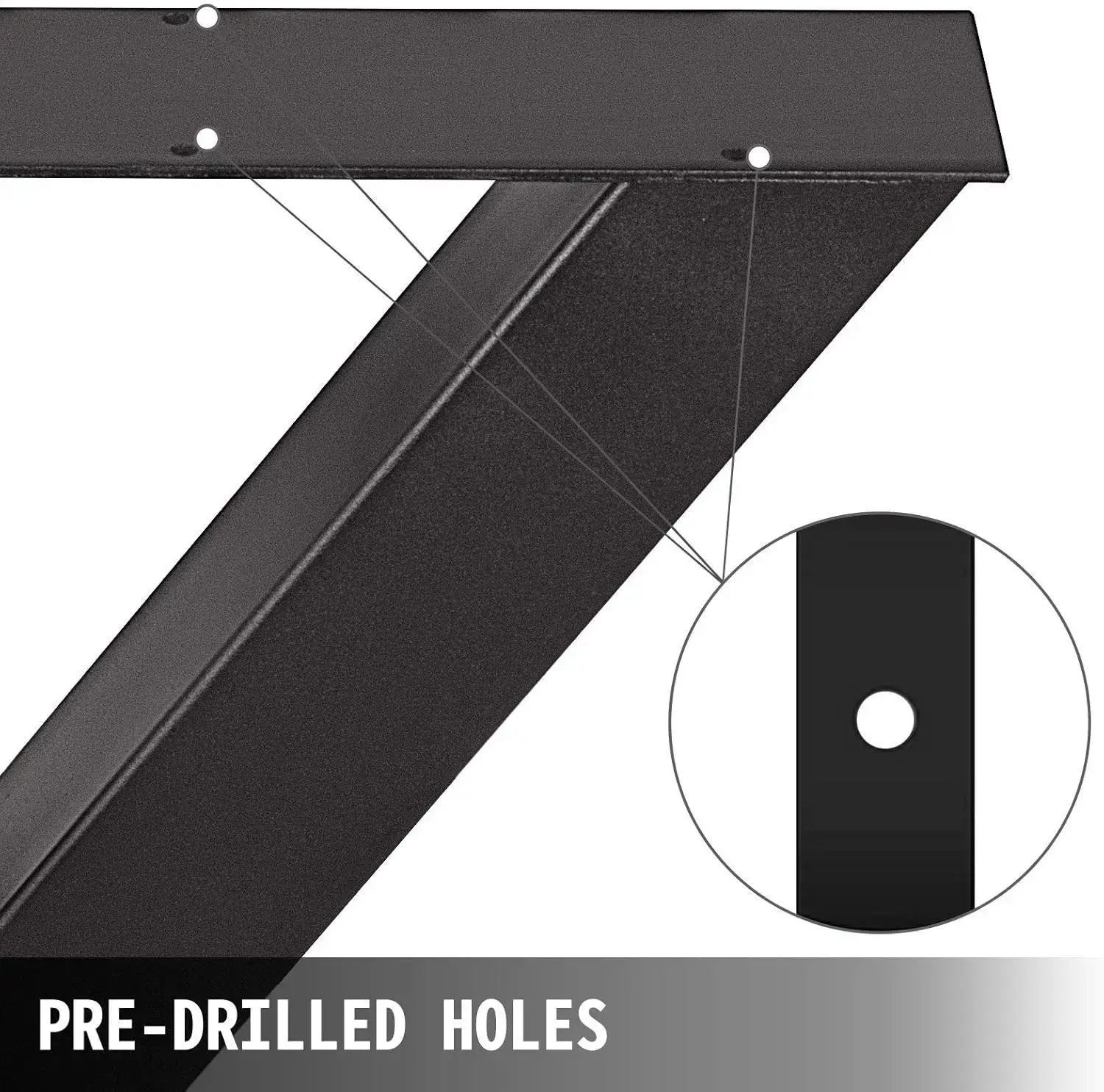 Set of 2 Steel Table Legs, 28''Height 24''Wide Dining Table Legs, Heavy Duty 3.1" Square Box Section X Frame Table Legs