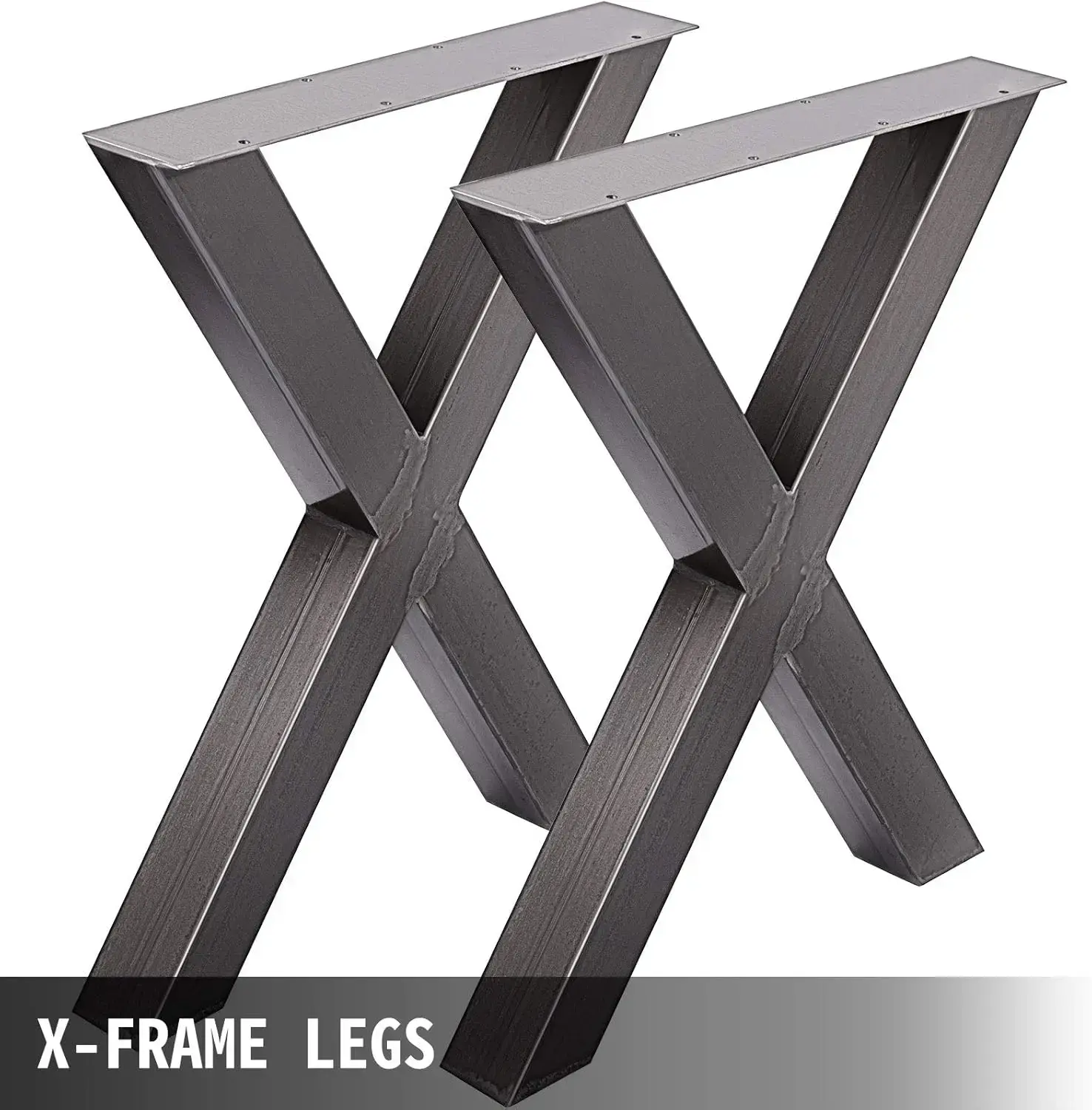 Set of 2 Steel Table Legs, 28''Height 24''Wide Dining Table Legs, Heavy Duty 3.1" Square Box Section X Frame Table