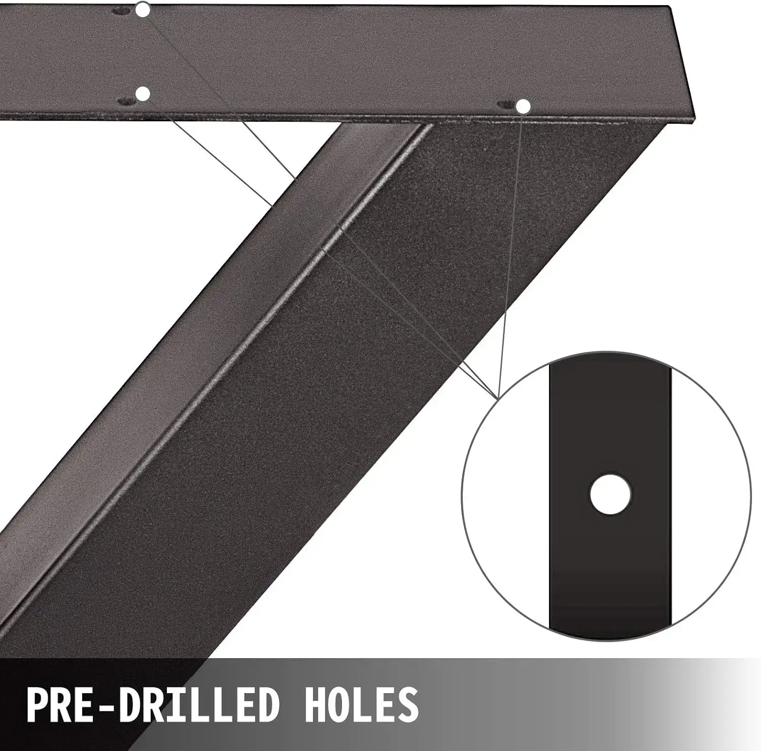 Set of 2 Steel Table Legs, 28''Height 24''Wide Dining Table Legs, Heavy Duty 3.1" Square Box Section X Frame Table