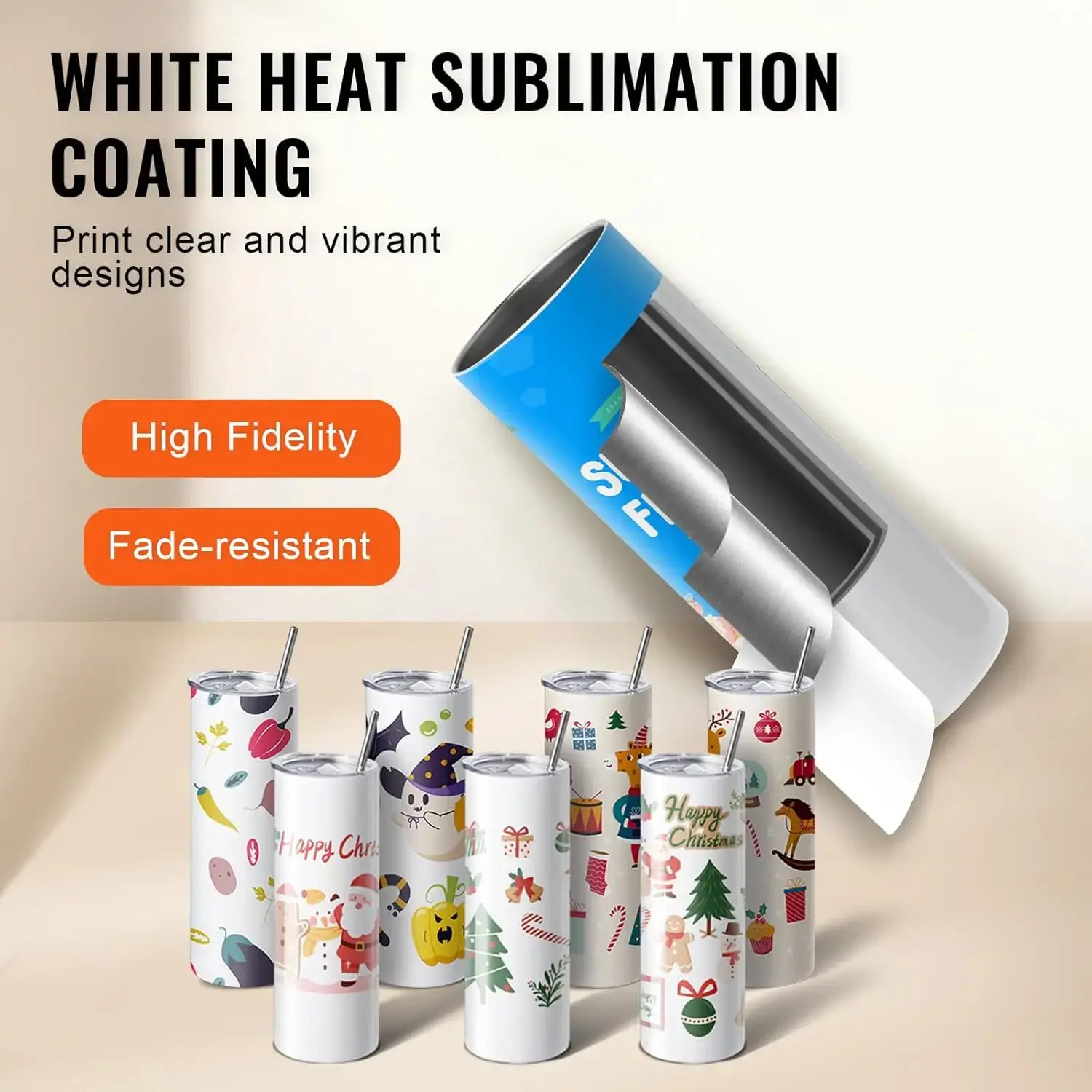 24 Pack Sublimation Tumblers 20oz Skinny Straight, Stainless Steel Sublimation Tumblers Blank