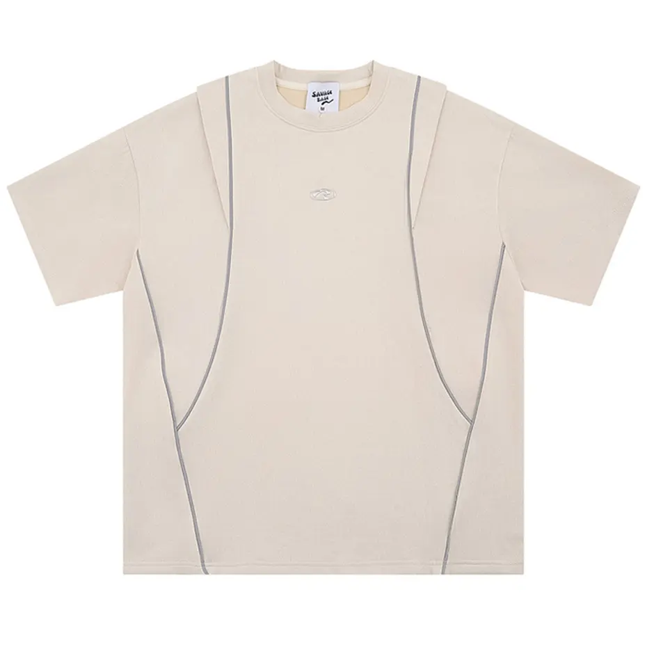 Men Suede T-shirt Reflective Striped Short Sleeve Tshirt 2025 Streetwear Harajuku Hip Hop T Shirt Summer Loose Casual Tee Tops
