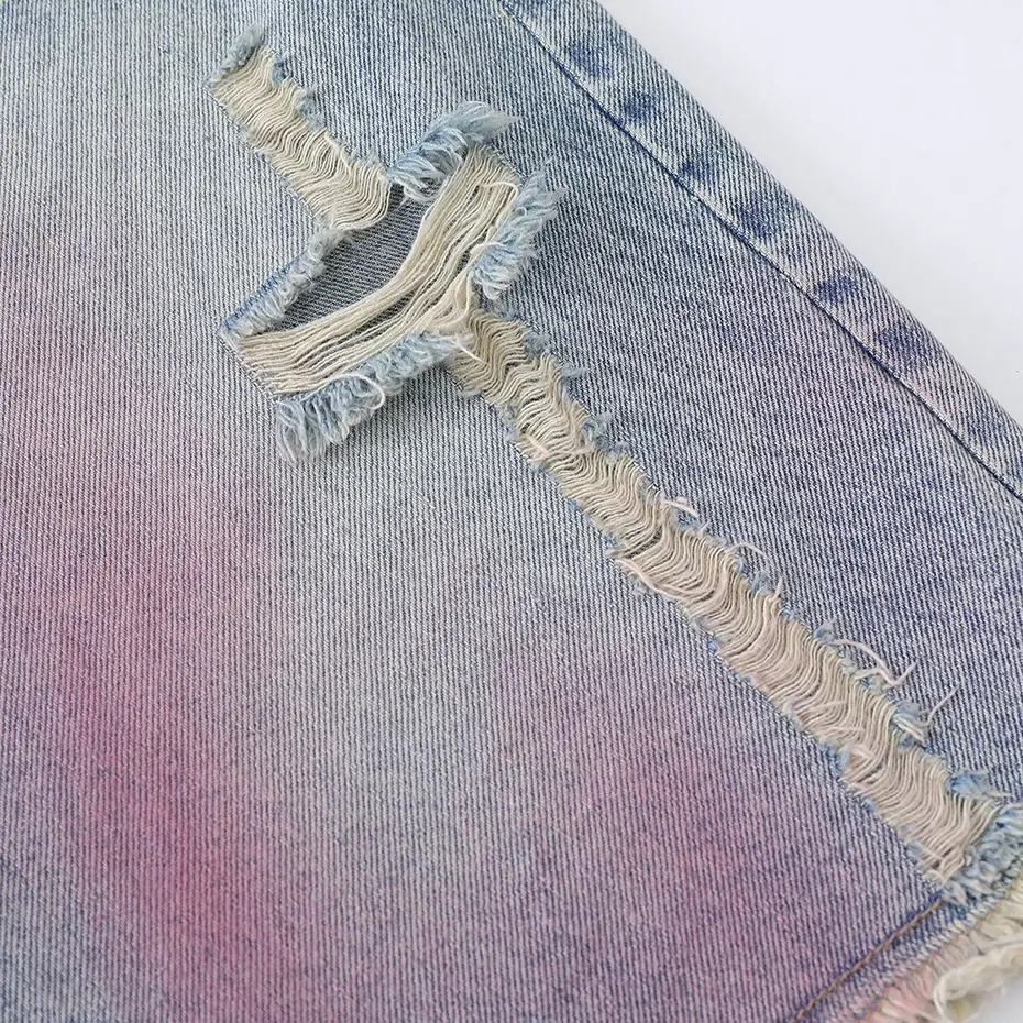Ripped Denim Shorts Men Summer Casual Loose Blue Jeans Shorts Streetwear Harajuku Hip Hop Shorts