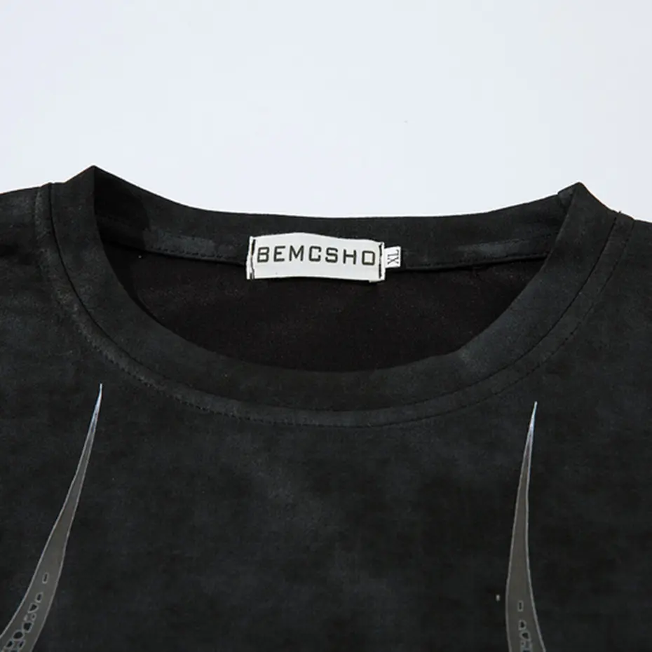Streetwear Hip Hop Men T Shirt Graphic Printed Vintage Suede Tee Tops Harajuku Oversized T-shirt