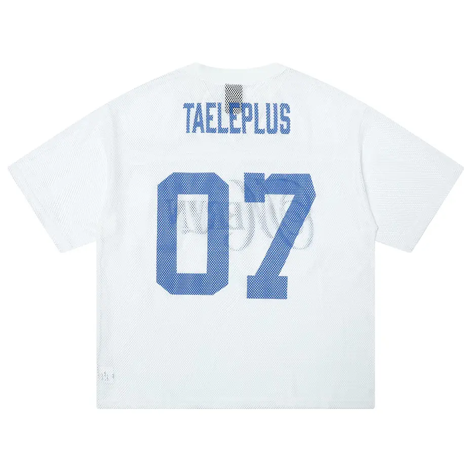 Hollow Out Sports T Shirt Harajuku Hip Hop Streetwear Oversized T-shirt Men Summer Casual Loose Tee Tops Black White