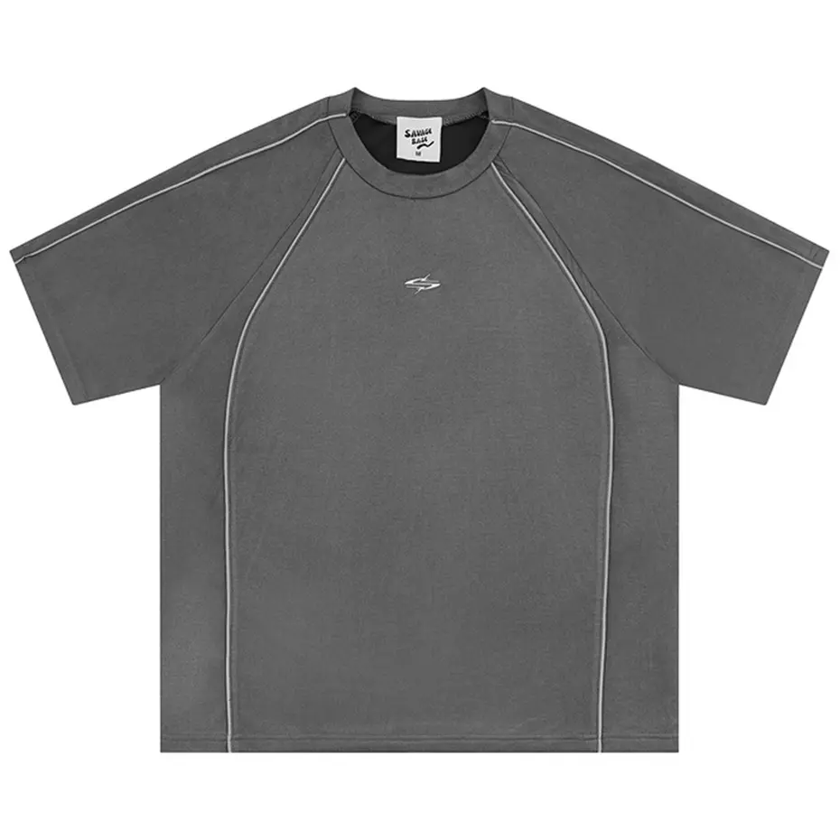 Reflective Strip Suede T-shirt Tactical Patchwork Tee Tops Men's Streetwear Harajuku Hip Hop T Shirts Black Gray Casual Tshirt