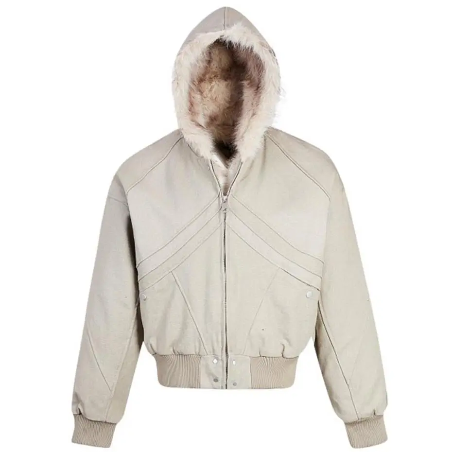 Men Winter Jackets Padded Coats Plush Warm Parkas Fur Collar Bubble Coats Streetwear Harajuku Oversized Jackets