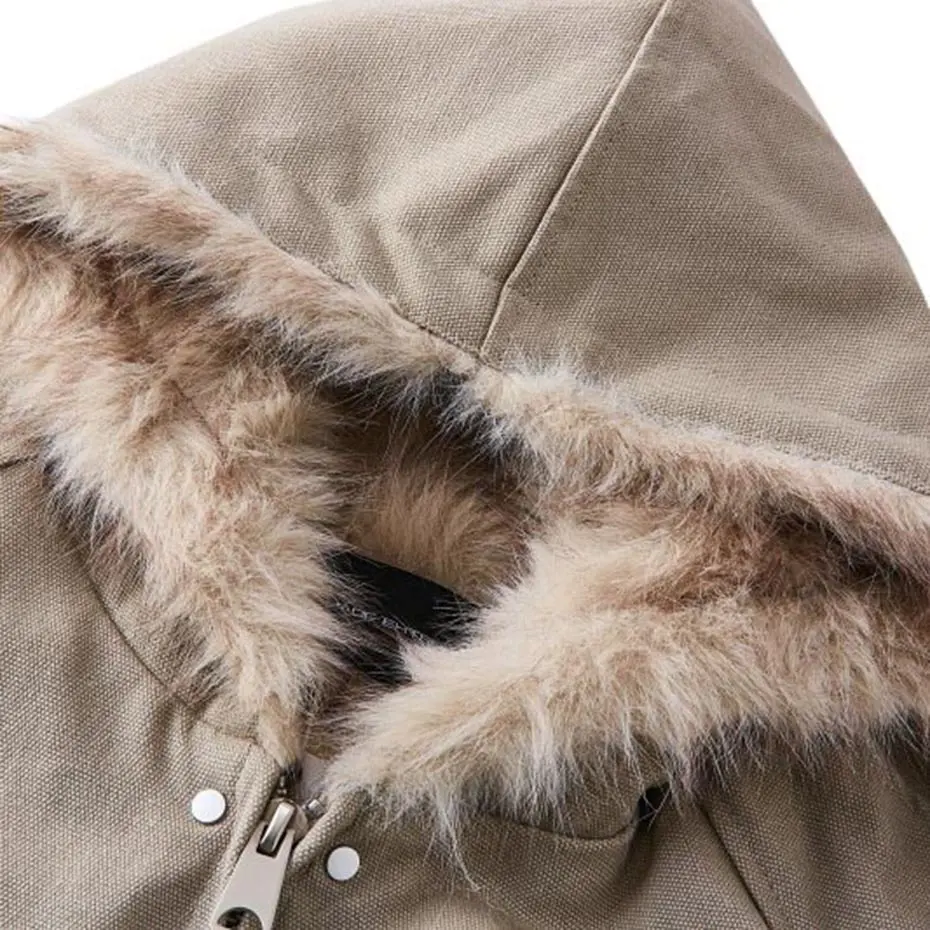 Men Winter Jackets Padded Coats Plush Warm Parkas Fur Collar Bubble Coats Streetwear Harajuku Oversized Jackets