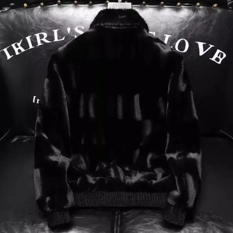 New Winter Men Fur Collar Fluffy Leather Jackets Man Fleece Warm Casual Coats Good Quality Male Slim Fit Winter Jackets Size 5XL