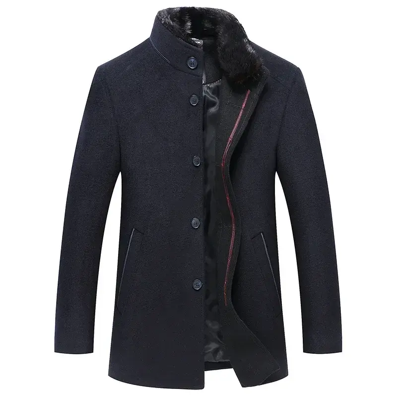 Men Business Casual Woolen Blends Male Winter Cashmere Trench Coats New Man High Quality Warm Overcoats Winter Jackets Size 3XL