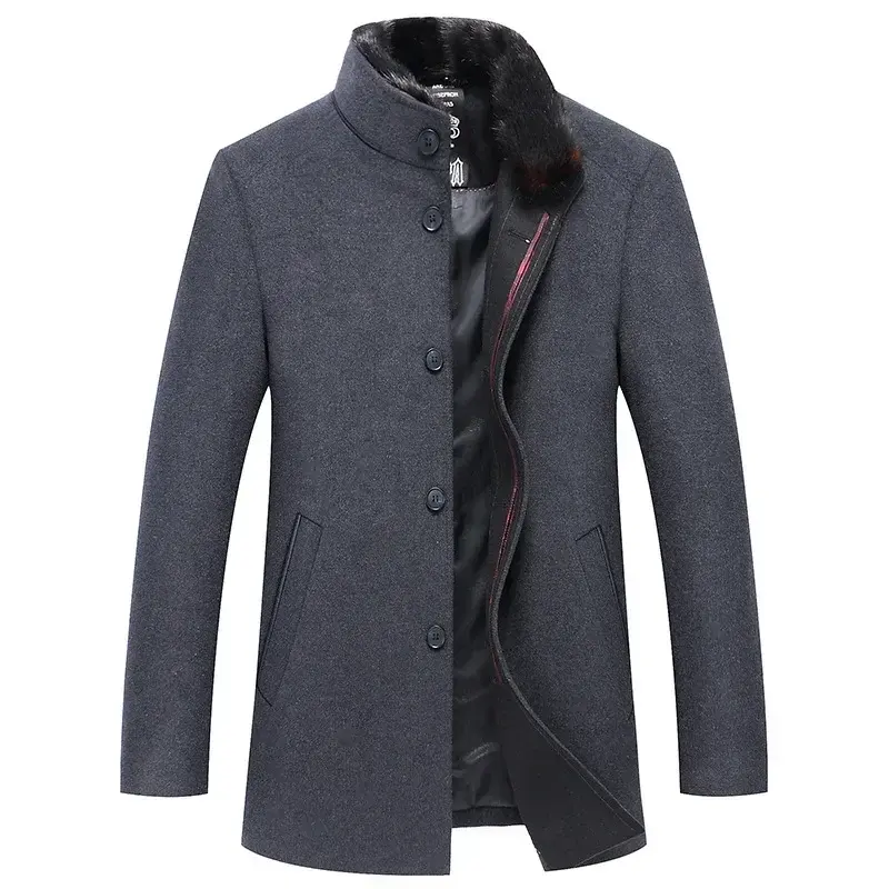 Men Business Casual Woolen Blends Male Winter Cashmere Trench Coats New Man High Quality Warm Overcoats Winter Jackets Size 3XL