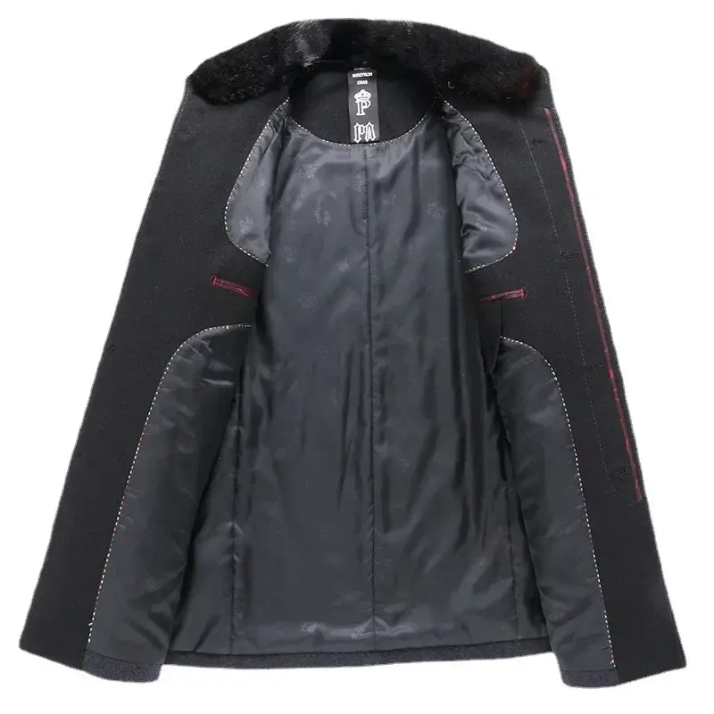 Men Business Casual Woolen Blends Male Winter Cashmere Trench Coats New Man High Quality Warm Overcoats Winter Jackets Size 3XL