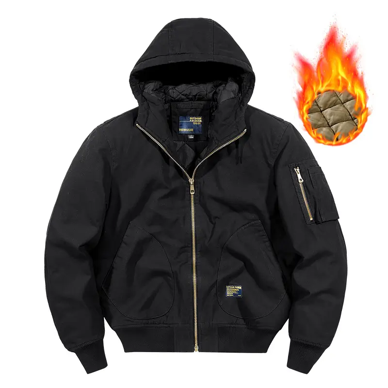 New Fashion Men Hooded Thicker Winter Dowm Jackets Man Multiple Pockets Casual Cargo Jackets Male Loose Bomber Jackets Coats 5XL