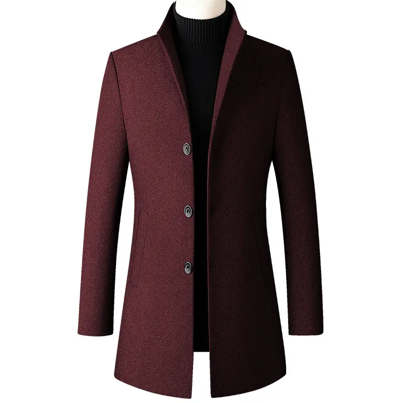 Men Long Trench Coats Cashmere Winter Jackets Wool Blends New Autumn Winter Coats Male Business Casual Trench Coats Size 4XL