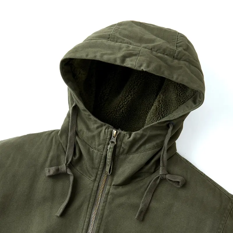 New Fashion Men Hooded Fleece Winter Dowm Jackets Warm Parkas Man Large Pockets Casual Cargo Jackets Male Loose Bomber Jackets 5