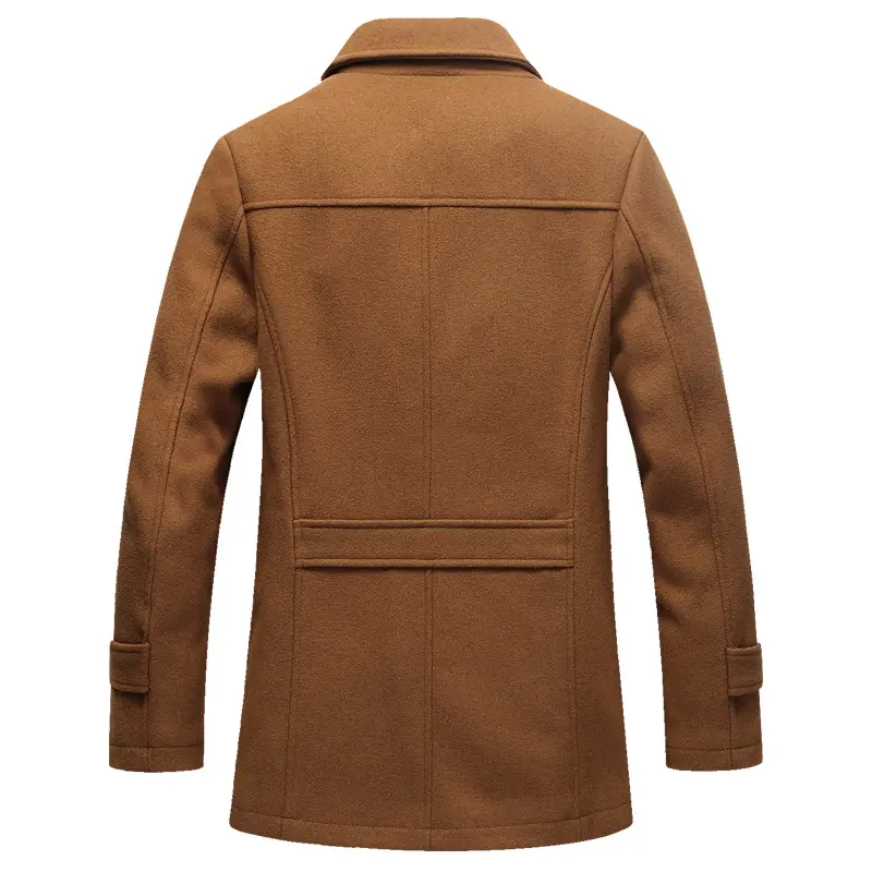 Men Cashmere Trench Coats Winter Jackets Overcoats Wool Blends High Quality New Winter Coats Male Business Casual Trench Coats 5