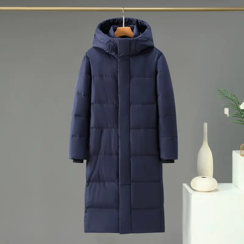 New Winter Men Hooded Long Duck Down Coats Puffer Jackets High Quality Male Over The Knee Winter Jackets Thicker Warm Coats 3XL