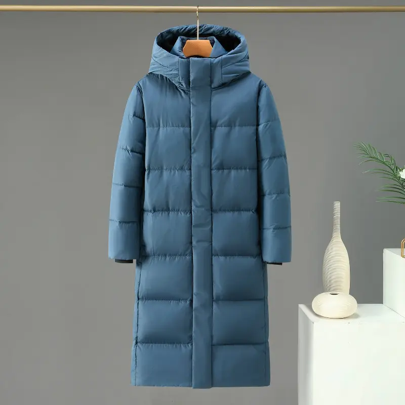 New Winter Men Hooded Long Duck Down Coats Puffer Jackets High Quality Male Over The Knee Winter Jackets Thicker Warm Coats 3XL