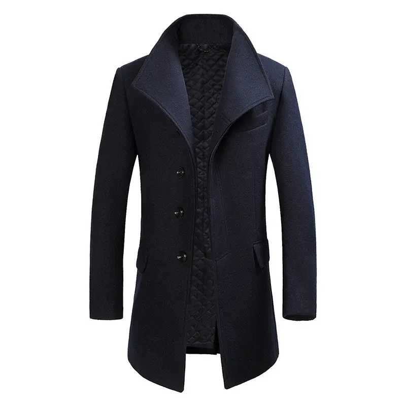 Men British Style Business Casual Woolen Coats New Winter Thicker Warm Cashmere Trench Coats Long Jackets Quality Overcoats 4XL