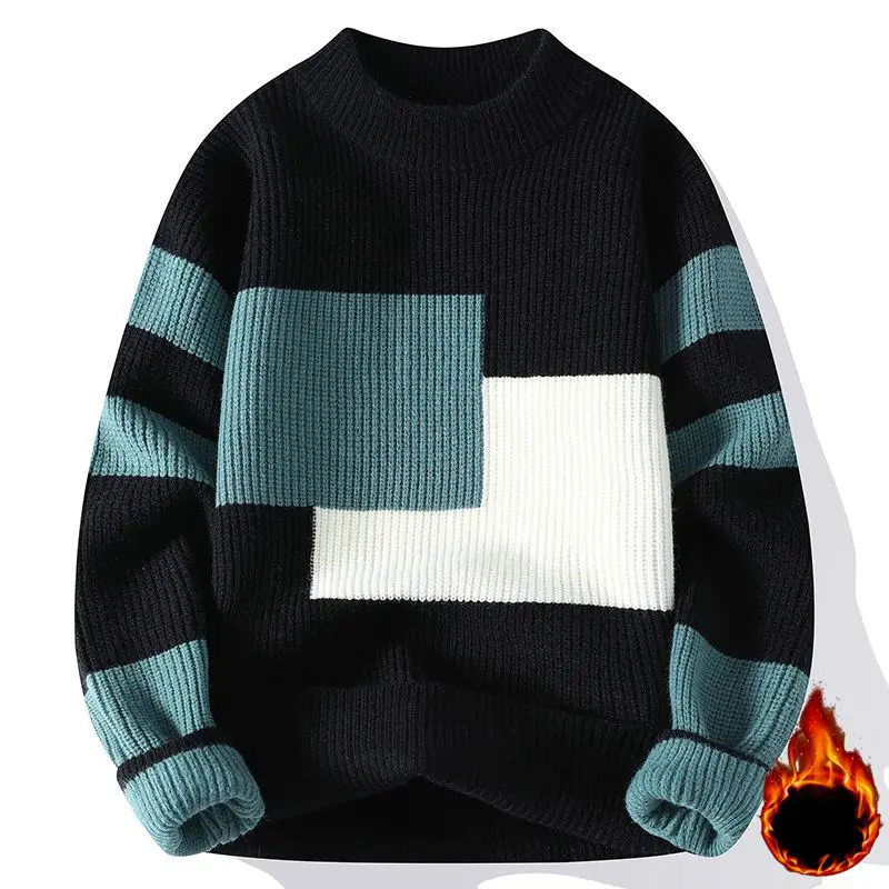 Men Winter Casual Knitwear Sweaters Fleece Warm Pullovers Good Quality Male Outwear Loose Sweaters For Men 4XL Men's Clothing