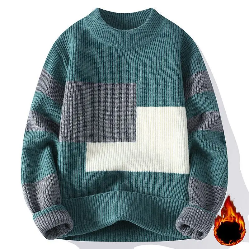 Men Winter Casual Knitwear Sweaters Fleece Warm Pullovers Good Quality Male Outwear Loose Sweaters For Men 4XL Men's Clothing