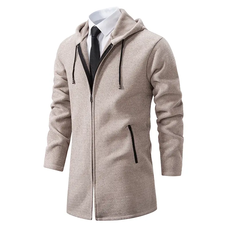 Men Long Sweatercoats Winter Hooded Cardigans Sweaters New Fashion Men Outwear Casual Sweaters Wool Liner Thicker Warm Sweaters