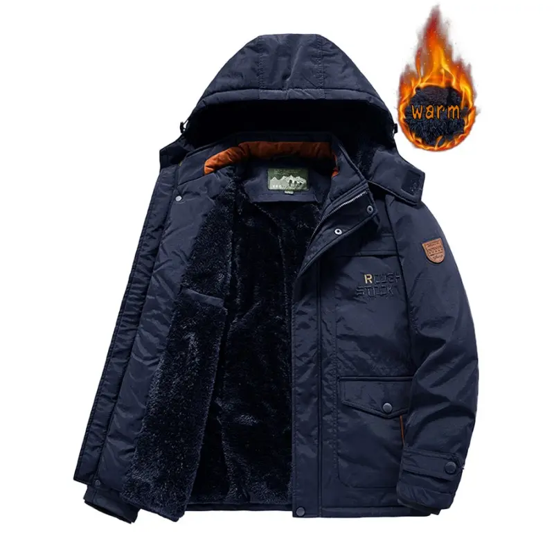 Men Winter Hooded Down Jackets Coats Fleece Warm Parkas Long Jackets Good Quality Male Outdoors Casual Winter Coats Size 6XL