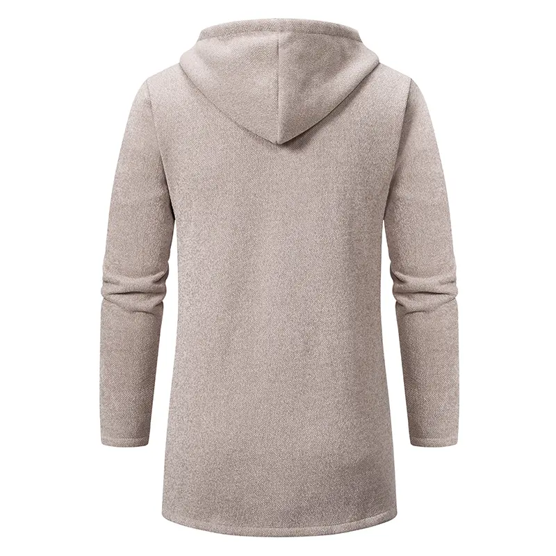 Men Long Sweatercoats Winter Hooded Cardigans Sweaters New Fashion Men Outwear Casual Sweaters Wool Liner Thicker Warm Sweaters