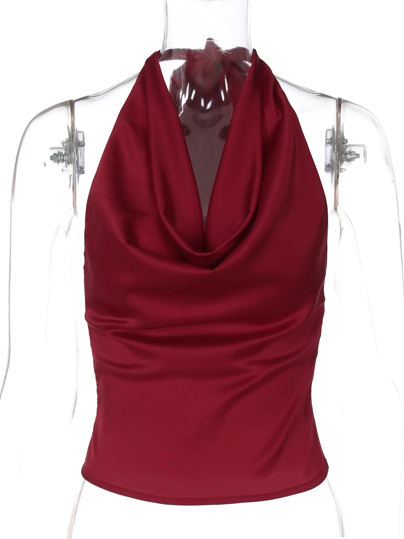 Hugcitar Fashion Swing Collar Halter Backless Sexy Bandage Solid Tank Top Summer Vacation Y2K Women Clothes Streetwear Party