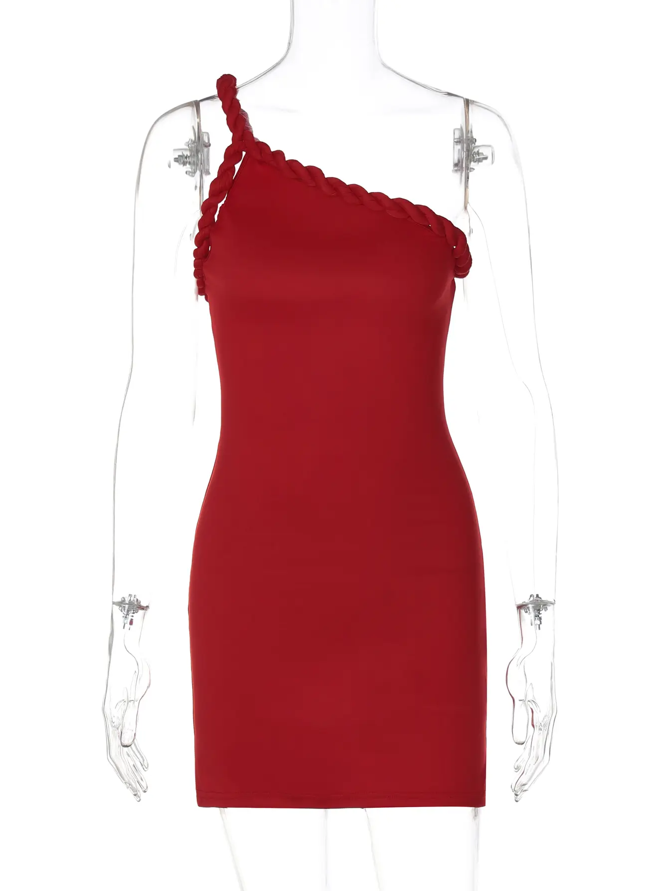 Hugcitar 2025 Summer One Shoulder Solid Straps Backless Sexy Ruched Mini Dress Women Fashion Vacation Clothes Party Streetwear