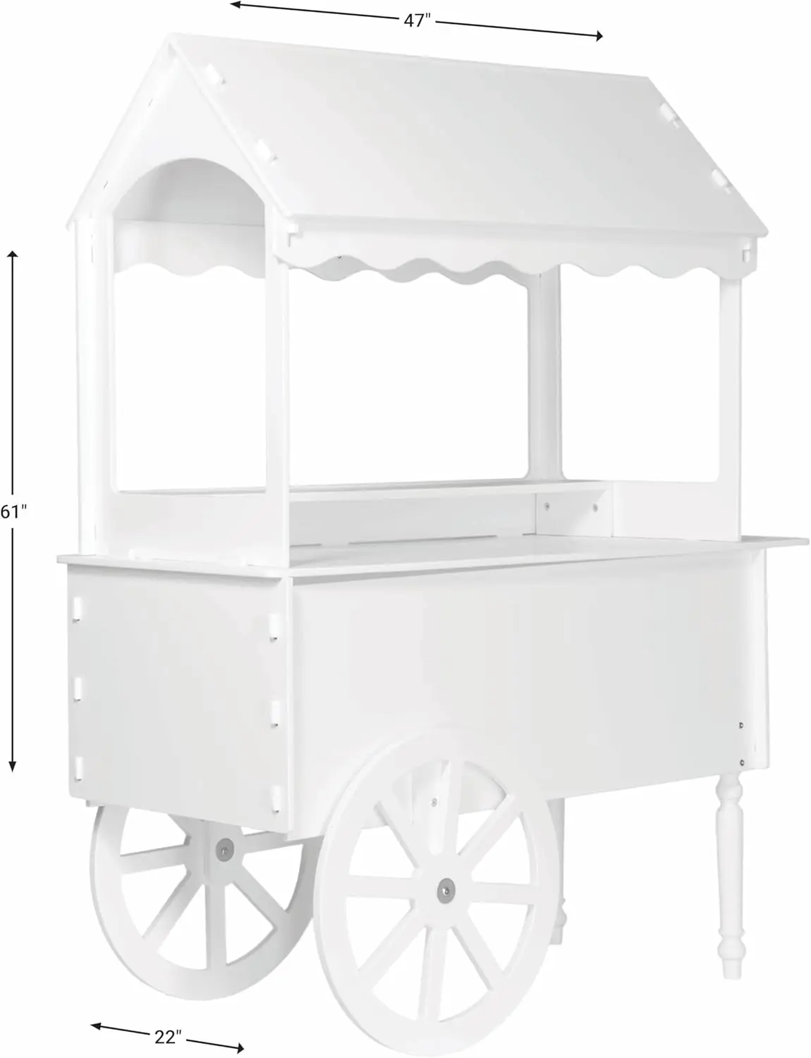 Vintage Candy Cart Display Stand with Wheels - Decorated Dessert Cart for Parties, Birthdays & Weddings - Easy to Assemble