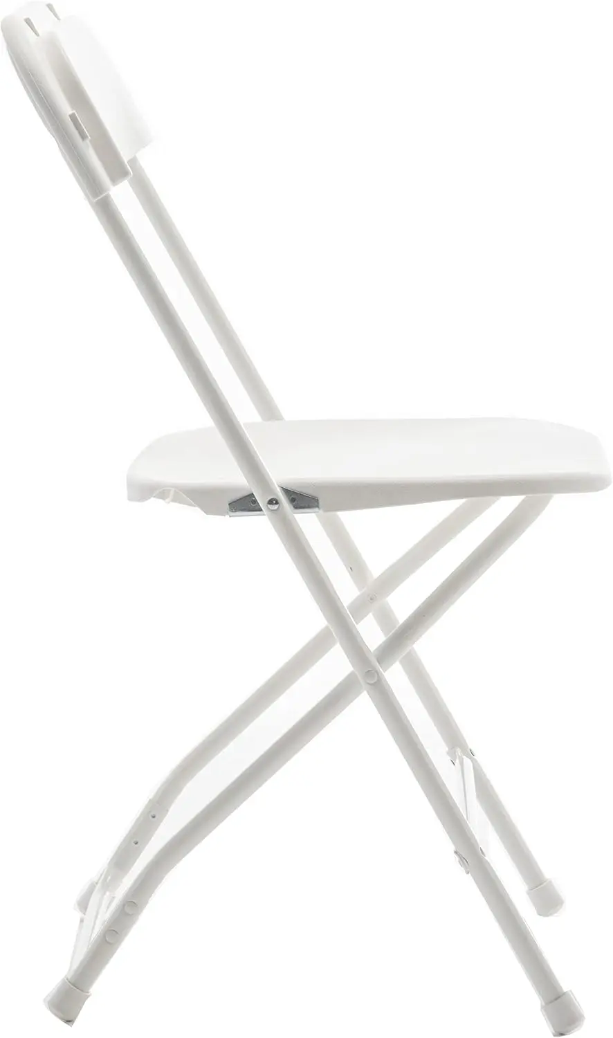 Set of 10, White Plastic Folding Chairs Steel Frame Commercial 650LB High Weight Capacity Event Chair Lightweight